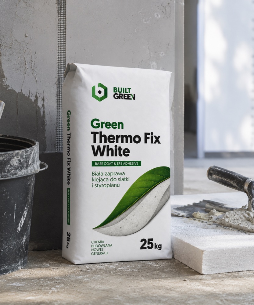 Green Thermo Fix White — biała zaprawa klejąca do siatki i styropianu w warunkach budowy