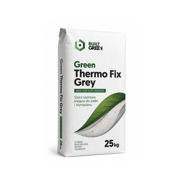 Green Thermo Fix Grey — Szara zaprawa klejąca do siatki i styropianu, 25 kg